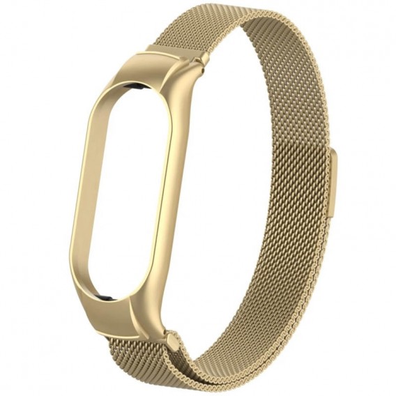 Ремінець Milanese Loop Design для Xiaomi Mi Band 5/6, Vintage gold