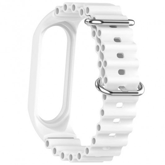 Ремешок Ocean Band для Xiaomi Mi Band 3/4/5/6/7 Белый / White - изображение 3