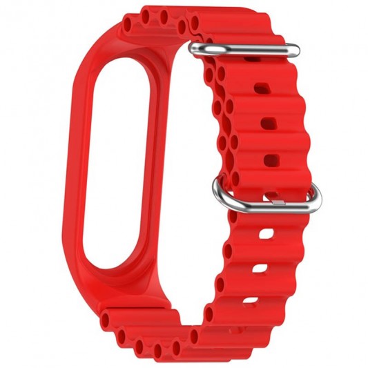 Ремешок Ocean Band для Xiaomi Mi Band 3/4/5/6/7 Красный / Red - изображение 3