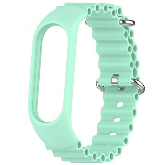 Ремешок Ocean Band для Xiaomi Mi Band 3/4/5/6/7 Бирюзовый / Blue Sea - изображение 1