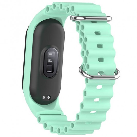 Ремешок Ocean Band для Xiaomi Mi Band 3/4/5/6/7 Бирюзовый / Blue Sea - изображение 2