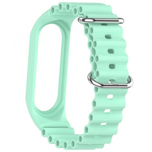 Ремешок Ocean Band для Xiaomi Mi Band 3/4/5/6/7 Бирюзовый / Blue Sea - изображение 3