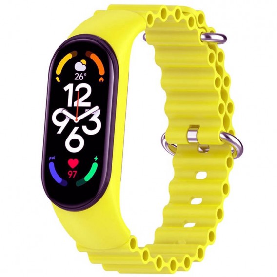 Ремінець Ocean Band для Xiaomi Mi Band 7/6/5/4/3, Жовтий / Flash