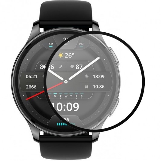 Полимерная пленка 3D (full glue) (тех.пак) для Xiaomi Amazfit Pop 3R Черный