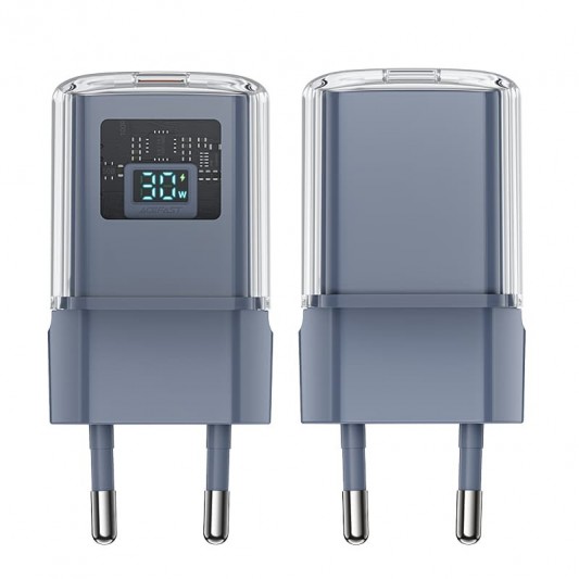 СЗУ Acefast A53 Sparkling series PD30W GaN (1USB-C) Mica gray - изображение 1