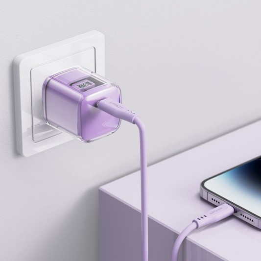 СЗУ Acefast A53 Sparkling series PD30W GaN (1USB-C) Alfalfa purple - изображение 4
