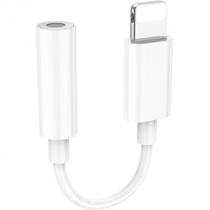 Перехідник Hoco LS34 Lightning to 3.5mm AUX, White