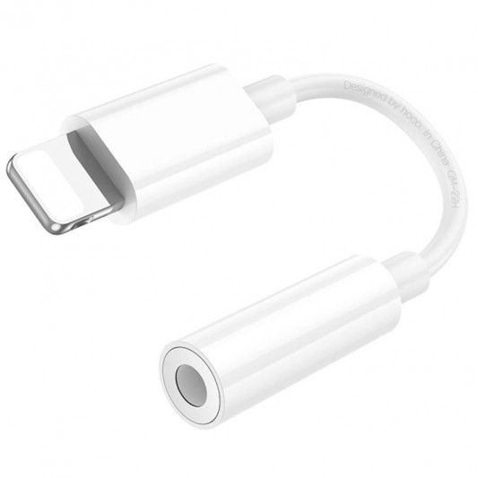 Переходник Hoco LS34 Lightning to 3.5mm AUX, White - изображение 1