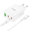 Зарядка для телефона Hoco N33 Start PD35W (2C/1A) + Type-C to Type-C, Білий