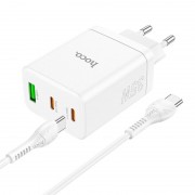 Зарядка для телефона Hoco N33 Start PD35W (2C/1A) + Type-C to Type-C, Белый