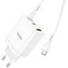 Зарядка для телефона Hoco N33 Start PD35W (2C/1A) + Type-C to Type-C, Білий