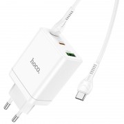 Зарядка для телефона Hoco N33 Start PD35W (2C/1A) + Type-C to Type-C, Белый