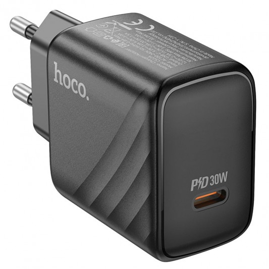 СЗУ Hoco CS22A Value PD30W (1USB-C) + кабель Type-C to Lightning Black - изображение 2