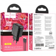 Зарядное устройство Hoco CS22A Value PD30W + Type-C to Lightning, Черный