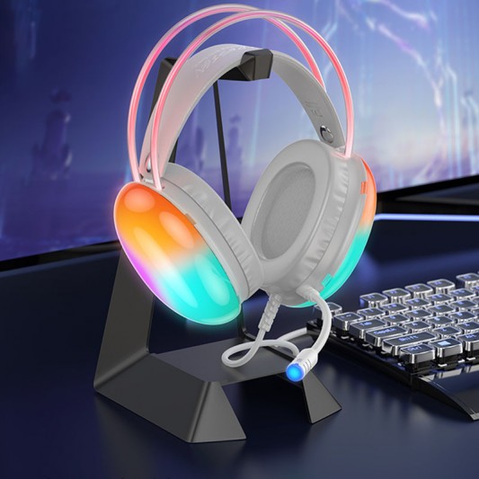 Накладные наушники Hoco W109 Rich gaming (USB+3.5mm/2m) White - изображение 2