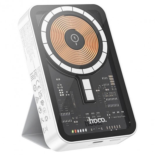 Портативное ЗУ Power Bank Hoco Q10A Transparent PD20W с БЗУ 10000 mAh White