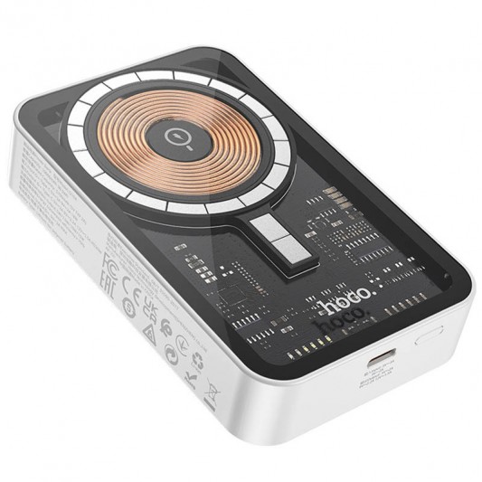 Портативное ЗУ Power Bank Hoco Q10A Transparent PD20W с БЗУ 10000 mAh White - изображение 2