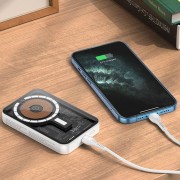 Портативное зарядное устройство Power Bank Hoco Q10A Transparent PD20W с БЗУ 10 000 mAh, White