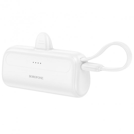 Портативное ЗУ Power Bank BOROFONE BJ41 Pocket with cable 5000 mAh White - изображение 2