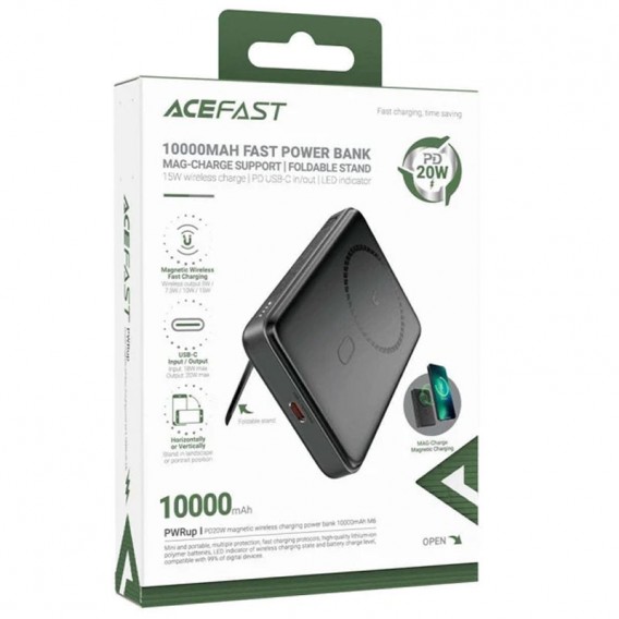 Портативний зарядний пристрій Power Bank Acefast M6 PD20W 10 000 mAh, Black