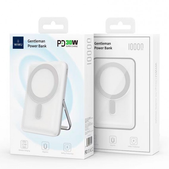 Портативний зарядний пристрій Power Bank WIWU Wi-P011 з БЗУ 10000 mAh, White
