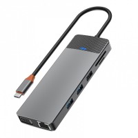 Переходник HUB WIWU Linker Series 12 in 1 Pro, Grey