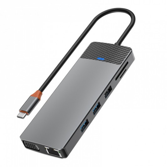 Переходник HUB WIWU Linker Series 12 in 1 Pro, Grey