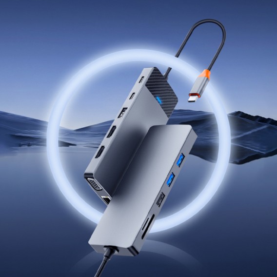 Перехідник HUB WIWU Linker Series 12 in 1 Pro, Grey