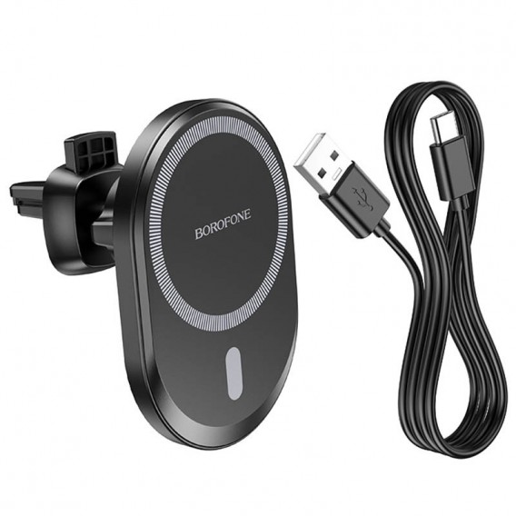 Автотримач із бездротовою зарядкою Borofone BH201, Чорний