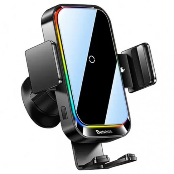 Автодержатель с БЗУ Baseus Halo Electric Wireless Charging Car Mount 15W (SUDD000001) Black