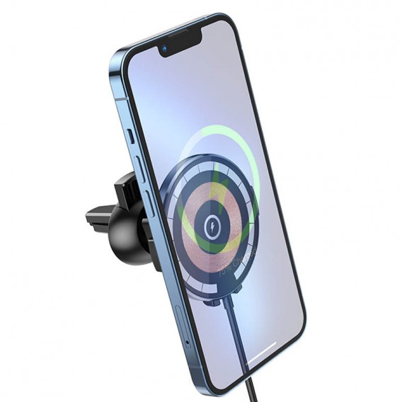 Автотримач із бездротовою зарядкою Hoco CW42 магнітний, Black