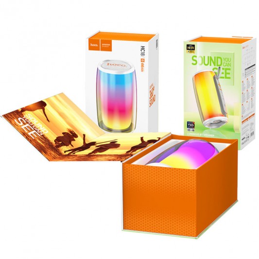 Bluetooth Колонка Hoco HC18 Jumper colorful luminous, White - зображення 2 