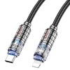 Дата кабель Hoco U122 Lantern Transparent Discovery Edition Type-C to Lightning, Чорний