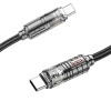 Дата кабель Hoco U122 Lantern Transparent Discovery Edition Type-C to Type-C 60W, Чорний