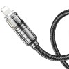 Дата кабель Hoco U122 Lantern Transparent Discovery Edition USB to Lightning, Чорний