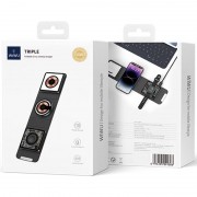 Бездротова зарядка WIWU Wi-W001 3 in 1 Wireless Charger, Black