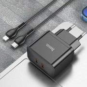 Зарядка для телефона Hoco N29 PD35W (2Type-C) + Type-C + Lightning, Черный
