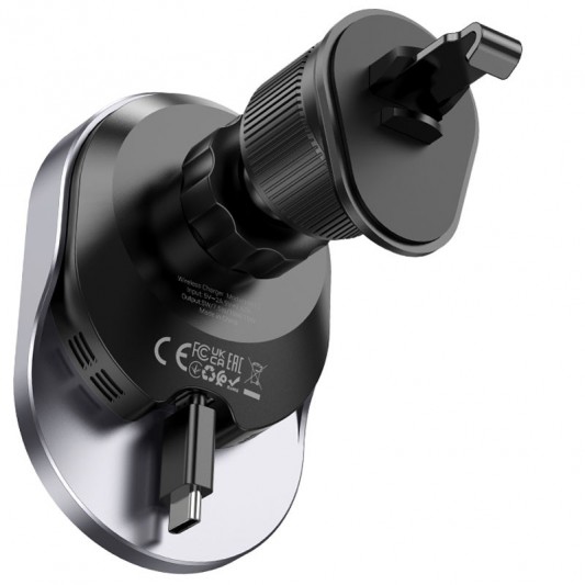 Автодержатель с БЗУ Hoco HW12 Guardian magnetic (air outlet) Black / Gray - изображение 6