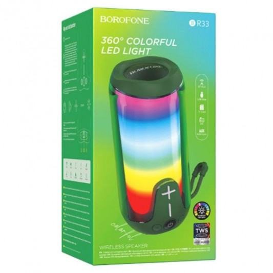 Bluetooth Колонка Borofone BR33 Pulse color sports Dark Green - зображення 1 