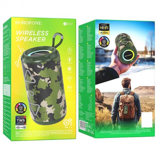 Bluetooth Колонка Borofone BR37 Noble sports Camouflage Green - зображення 2 
