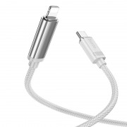Дата кабель Hoco U127 Power Type-C to Lightning, Silver / Gray