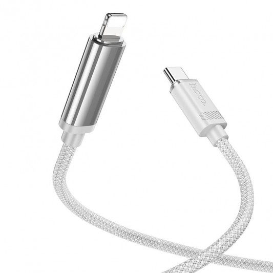 Дата кабель Hoco U127 Power Type-C to Lightning (1.2m) Silver / Gray - изображение 1
