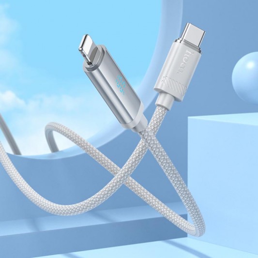 Дата кабель Hoco U127 Power Type-C to Lightning (1.2m) Silver / Gray - изображение 2