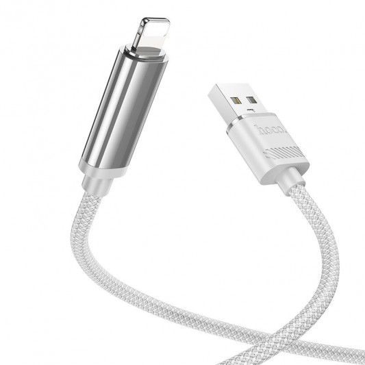 Дата кабель Hoco U127 Power USB to Lightning (1.2m) Silver / Gray - зображення 1 