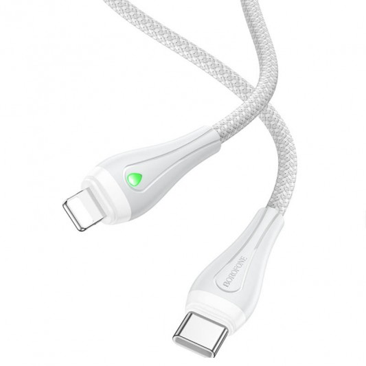 Дата кабель Borofone BX100 Advantage 27W Type-C to Lightning (1m) Gray - зображення 1 