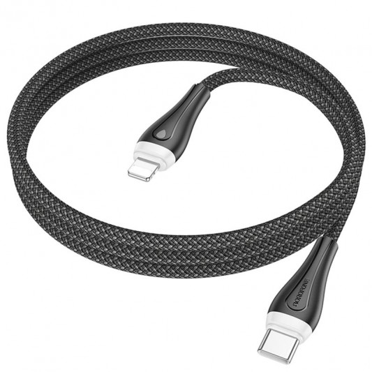 Дата кабель Borofone BX100 Advantage 27W Type-C to Lightning (1m) Black - зображення 1 