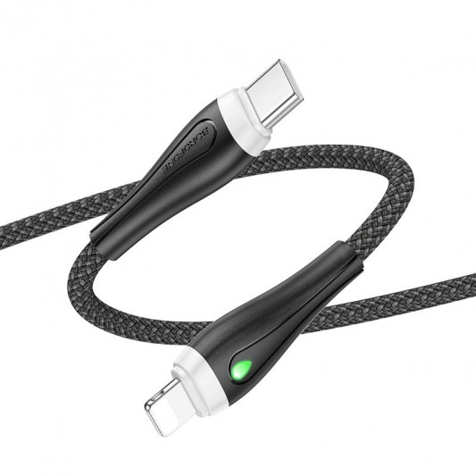 Дата кабель Borofone BX100 Advantage 27W Type-C to Lightning (1m) Black - зображення 3 