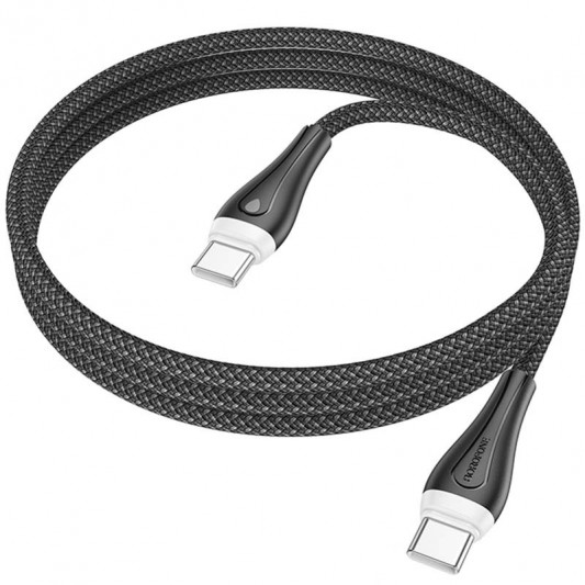 Дата кабель Borofone BX100 Advantage 60W Type-C to Type-C (1m) Black - зображення 1 