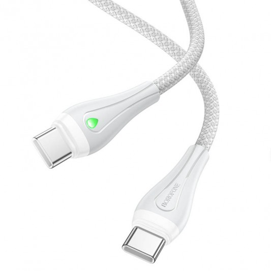 Дата кабель Borofone BX100 Advantage 60W Type-C to Type-C (1m) Gray - зображення 1 