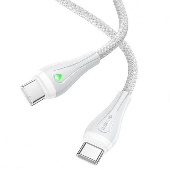 Дата кабель Borofone BX100 Advantage 60W Type-C to Type-C, Сірий